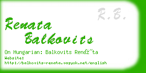 renata balkovits business card